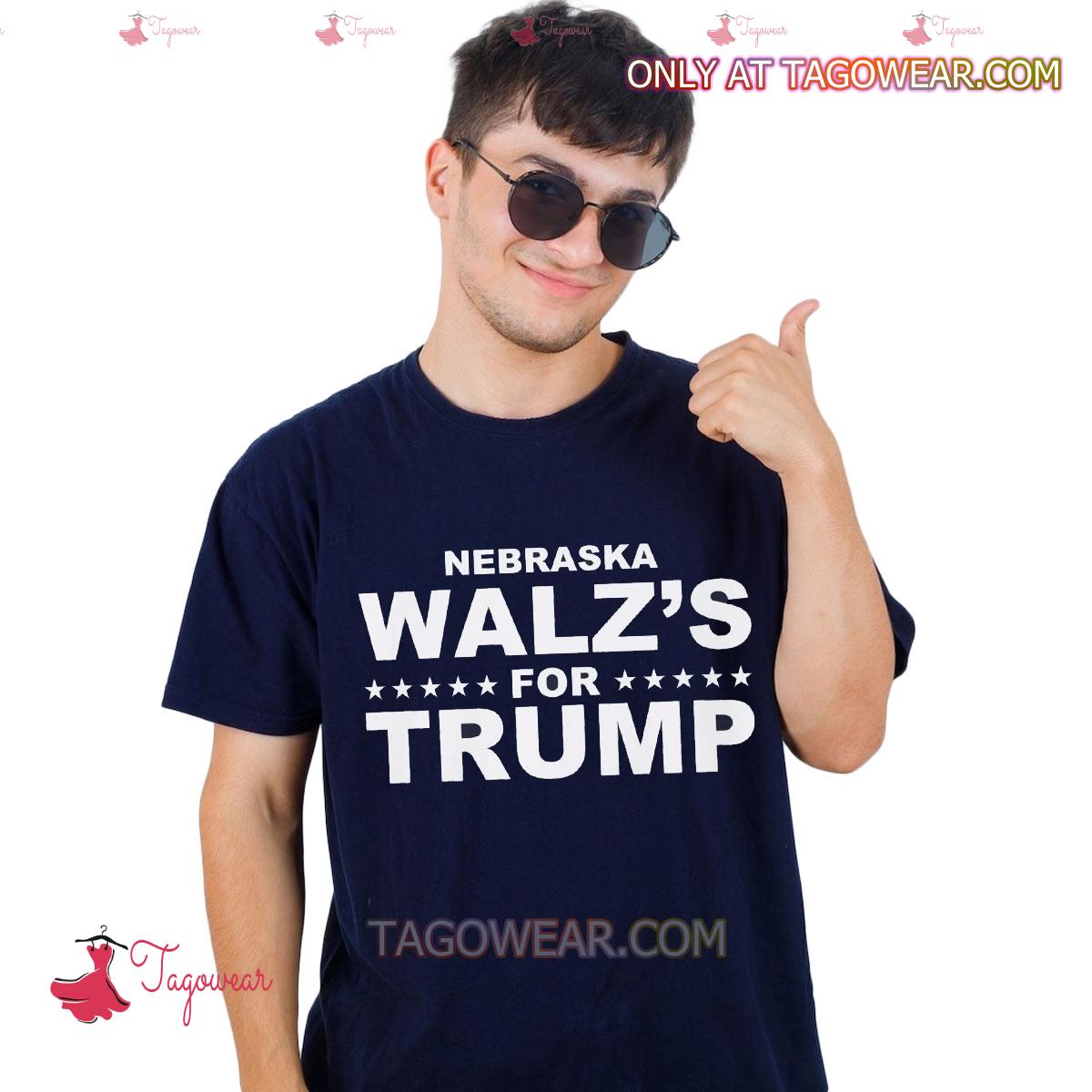 Tim Walz's Family Wearing Nebraska Walz's For Trump T-shirt-a